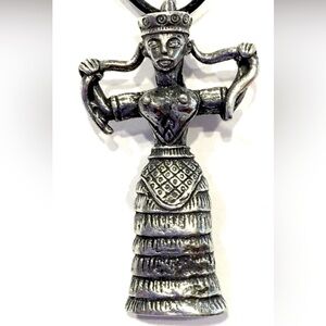 Minoan Snake Goddess Unisex Pendant Necklace